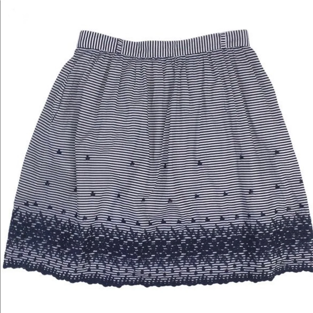 Kate Spade Blue Striped Floral Full Skirt
